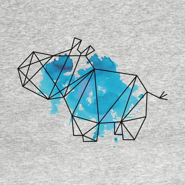 Geometric hippo by RosanneCreates